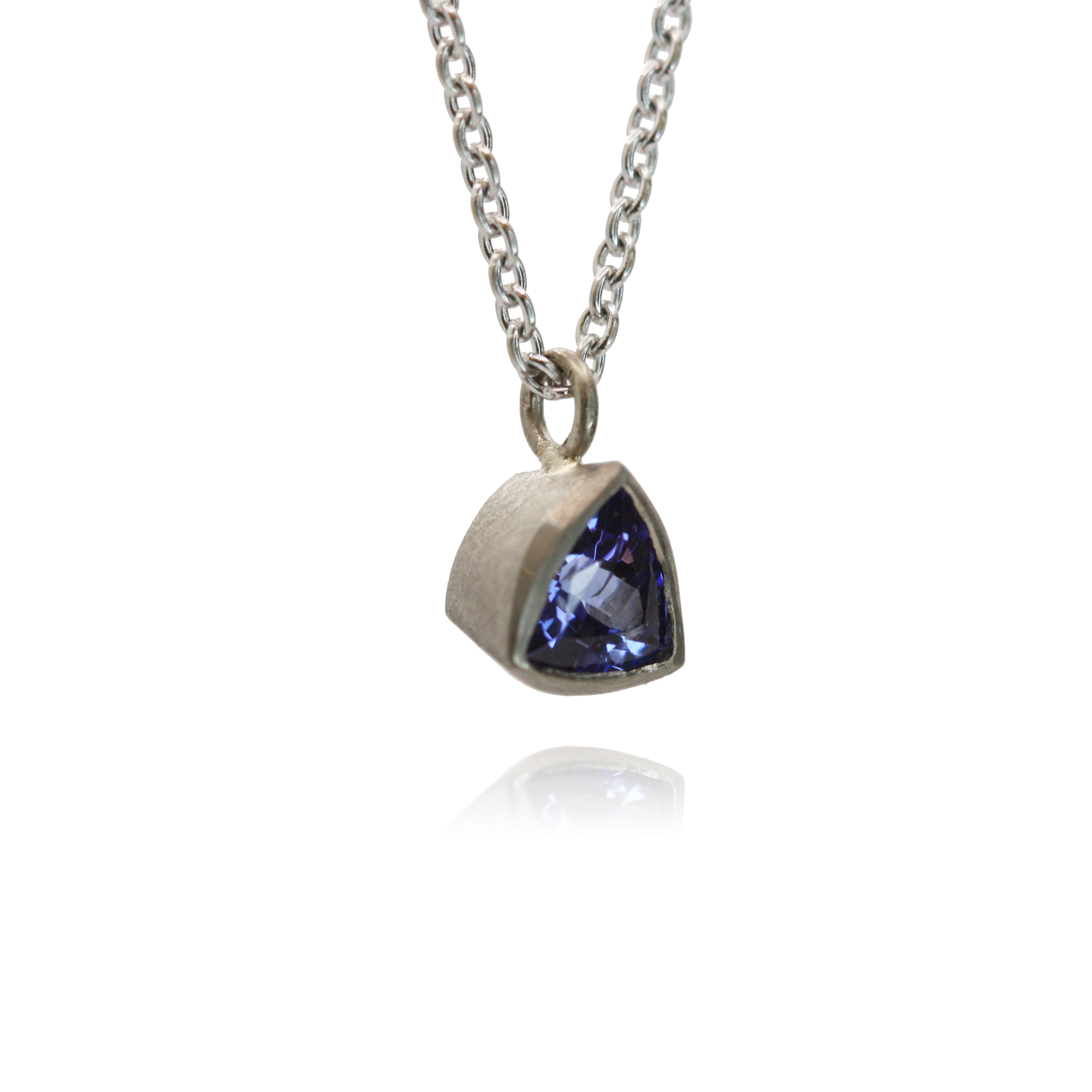 Garnet & Diamond Pendant Necklace in 9ct White Gold | Ruby & Oscar