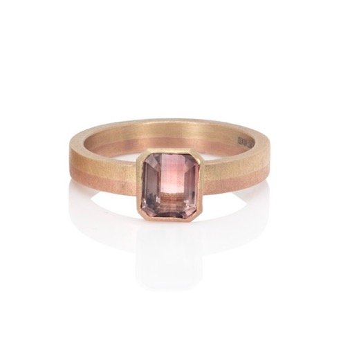 9ct rose gold Morganite & Tourmaline ring 9ct rose gold Morganite & Tourmaline ring