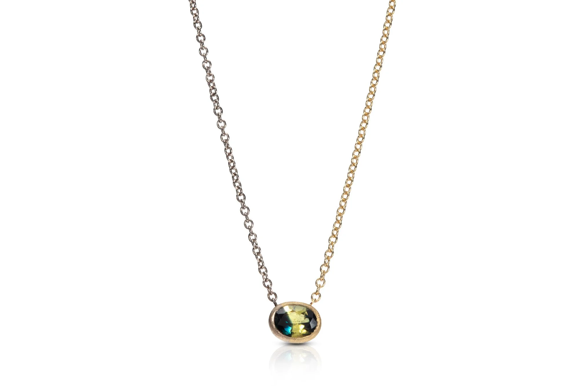 Oval Parti-Parti Sapphire Necklace