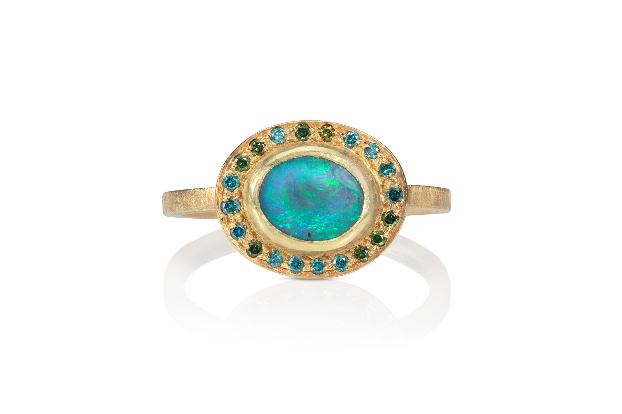 Ocean Opal & Diamond Spectrum Ring
