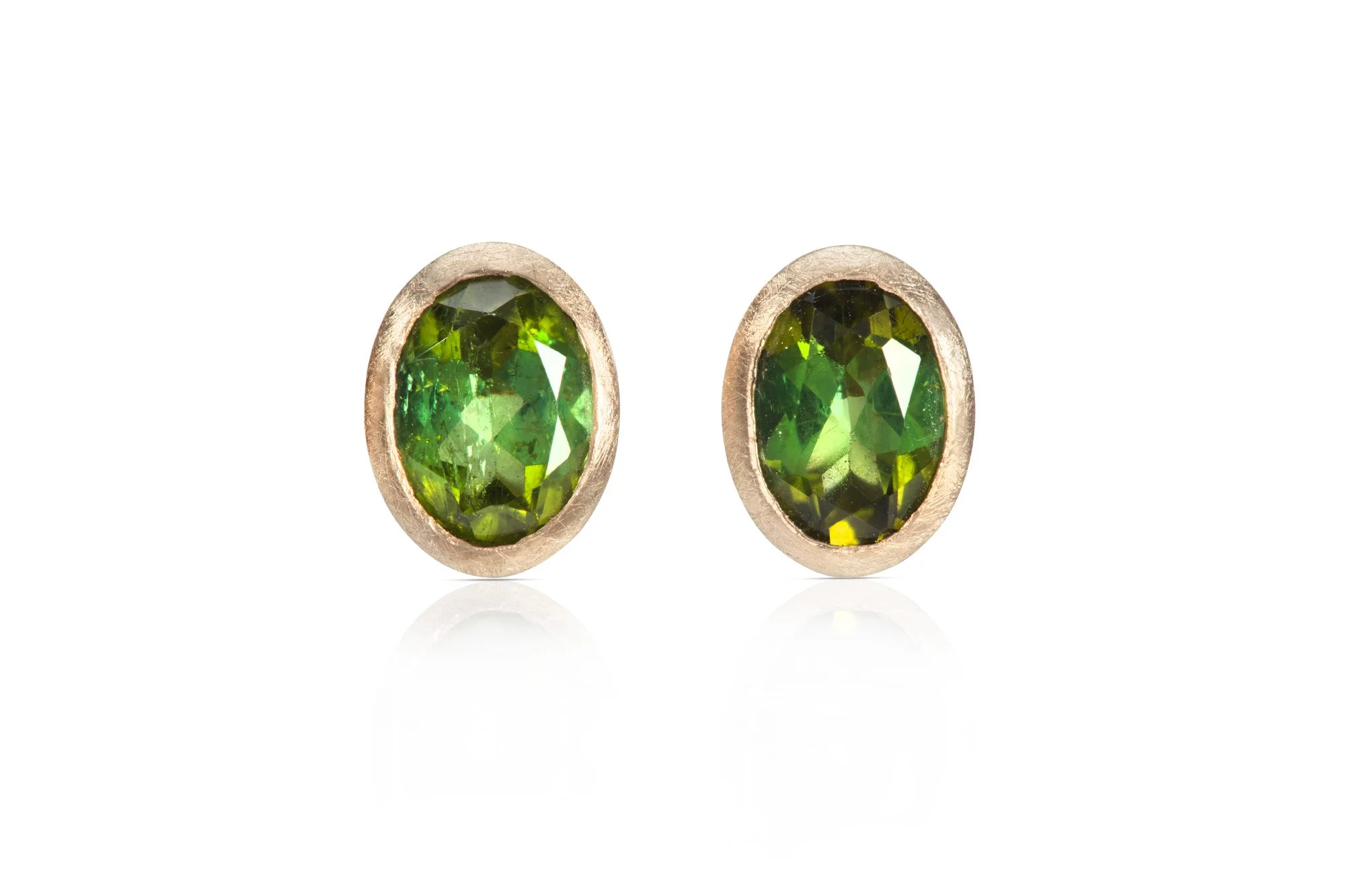 Oval Green Tourmaline Earrings