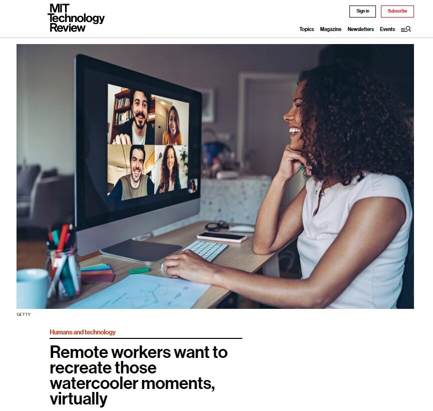 MIT Technology Review Article featuring the #AssembleNetwork Virtual Networking Program
