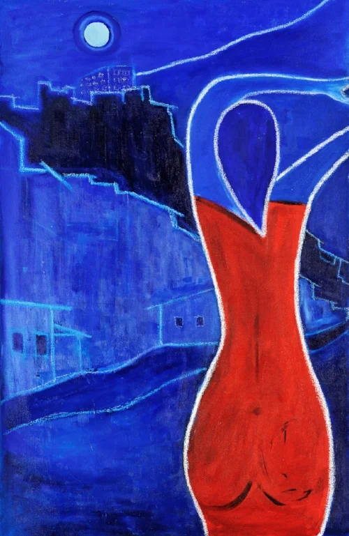 red on blue
