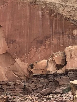 Capital Reef National Park petroglyph rock art by southwest American ancient peoples, photo by Nicholas Emery, 2019