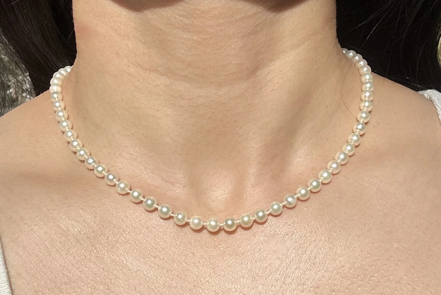 gold necklace pearl necklace 5mm
