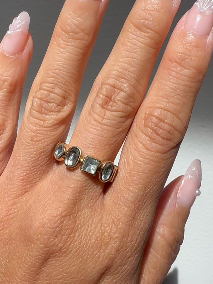 I&rsquo;ve only ever found one other identical beautiful 14K blue topaz vintage 1990s Met Museum NYC Roman Empire ancient repro, and that was 4 years ago! Once this rare find is gone, she is GONEEE 💎 Don&rsquo;t sleep on her, link in bio to shop or 