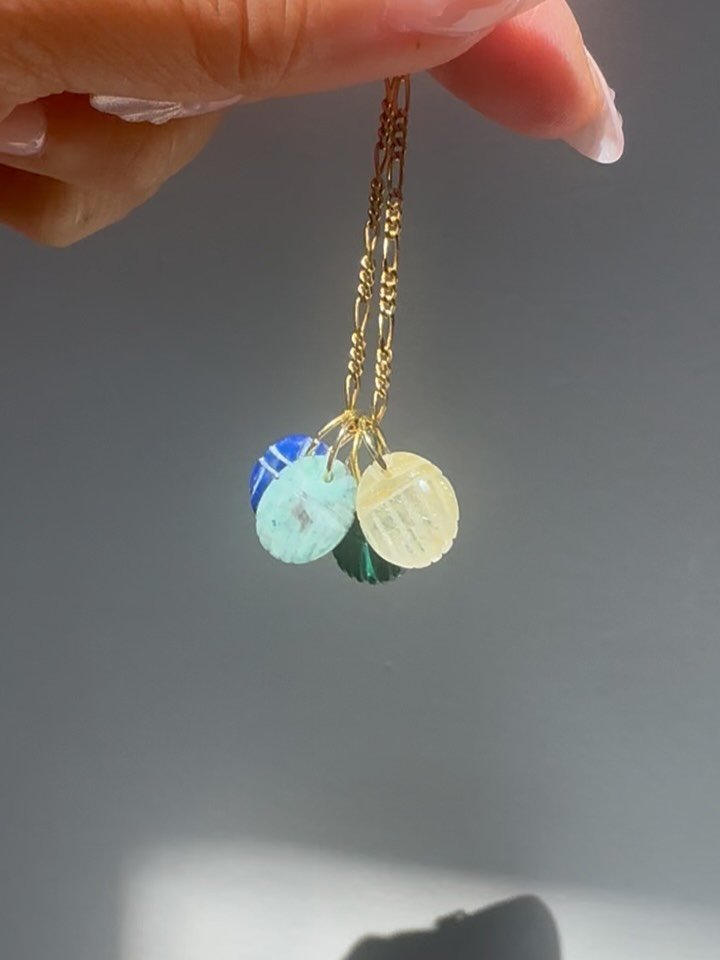 These adorbs lil 14K gold bale carved gemstone scarabs are not online yet! $95 each shipped within USA pre list pricing. DM to claim 🪲Zelle Venmo or PayPal FF