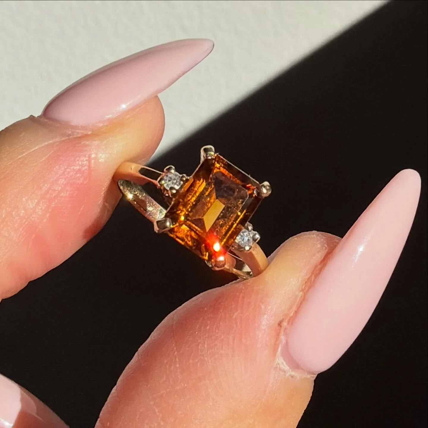 Vintage emerald citrine for Scorpio szn 🧡🦂💎 10K citrine diamond c1980s, online now, tap to shop or link in bio