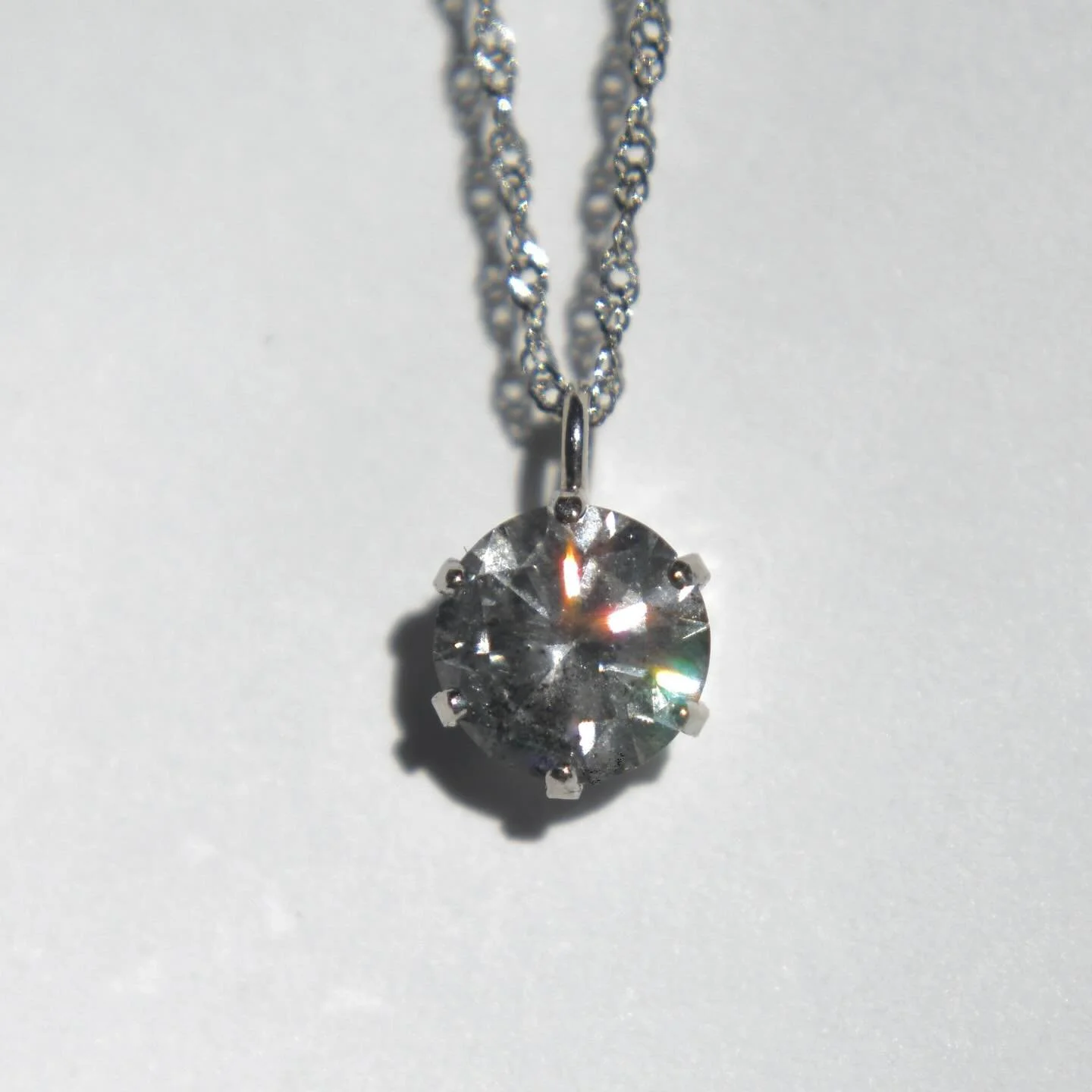 A perfect vintage c1990s PT850 platinum .66 natural brilliant cut diamond solitaire necklace online now 😍💎 Color E colorless, clarity VS1 very slightly included. 17&rdquo; long platinum chain. Link in bio, or tap to shop, 720 website / 680 Zelle. S