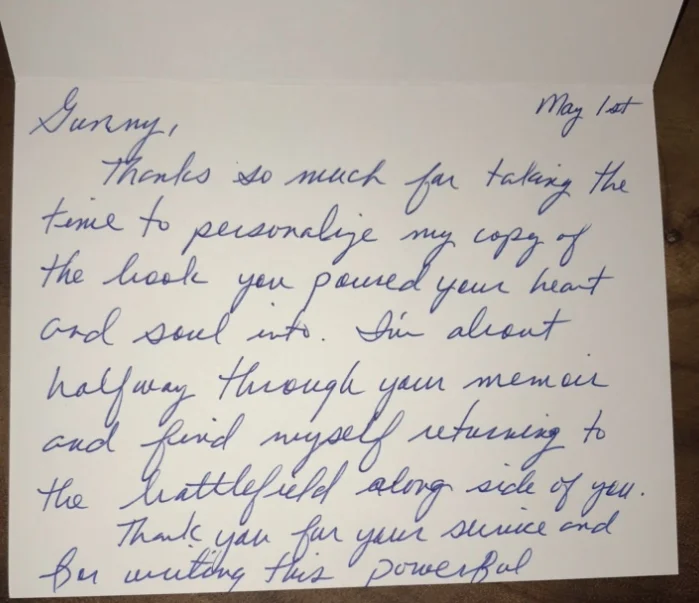 A thank you letter from MajGen Gregg A. Sturdevant USMC (ret) #1