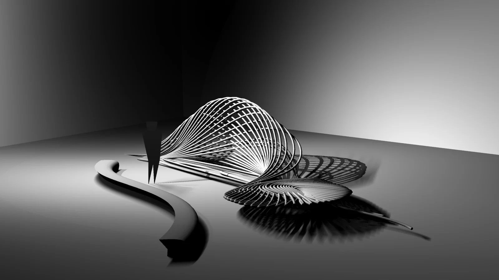 Rendering done by Eli Silver of our bench design derived from the captured cartwheel data points.
