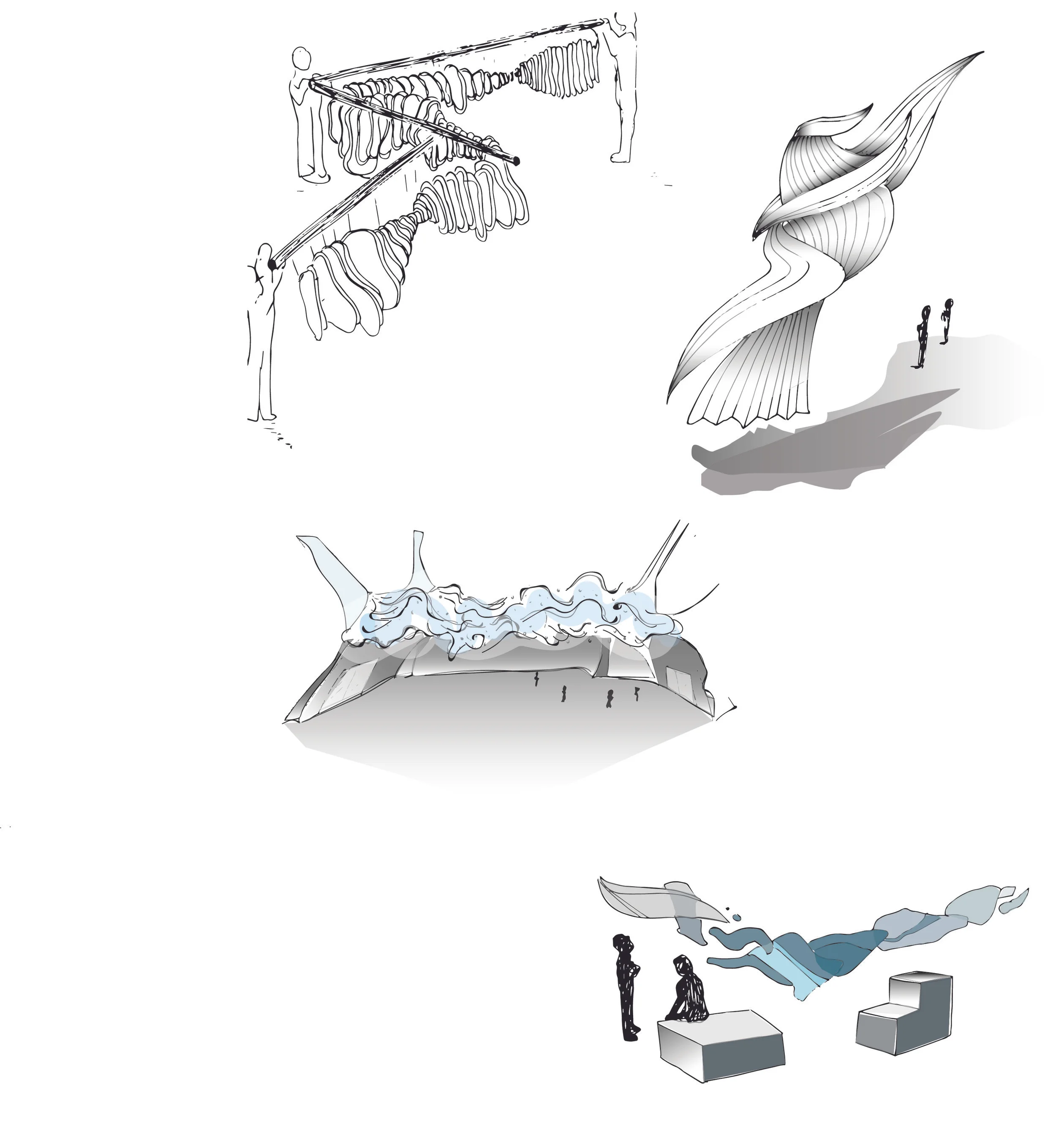 Quick Concept sketches for future movement-based installations.