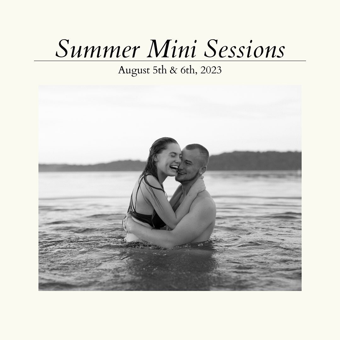 Mark your calendars!  Summer mini sessions are coming up on August 5th &amp; 6th and I'm thrilled to share what I have in store this year. You can find all the relevant details in this post or by visiting the &quot;Summer Minis&quot; highlight on my 