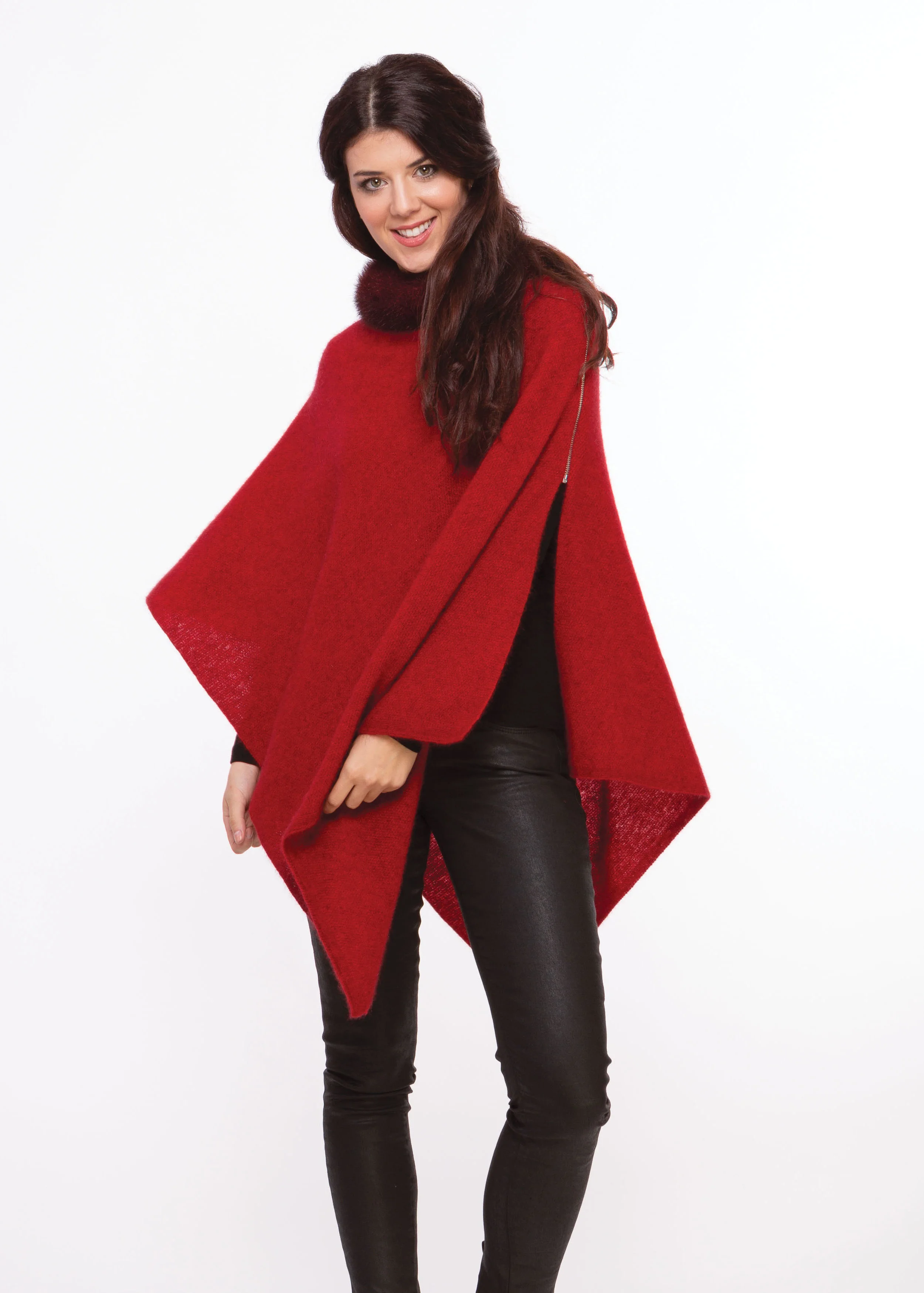 KO523 fur trim poncho rata poncho 1.jpg