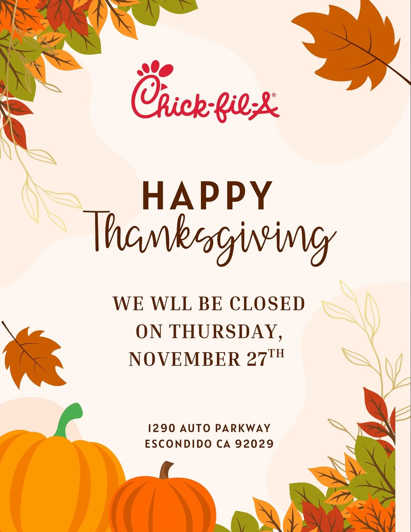 Happy Thanksgiving! We are so thankful for you all, and we hope you have a safe and blessed Thanksgiving! 🦃