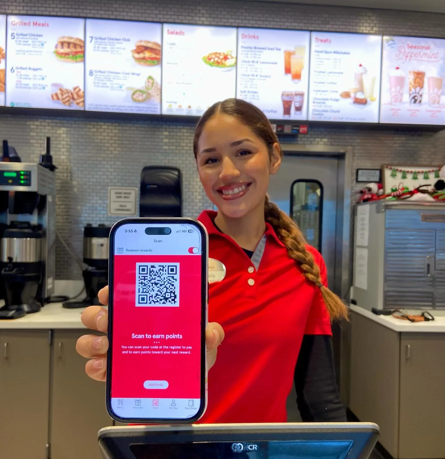 Mobile ordering makes Chick-fil-A so much more app-etizing! Skip the line and place a mobile order today, friends! 🐮📲