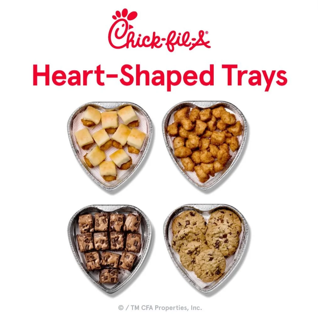 Share the love of chicken! Our Heart Trays are available now through Valentine&rsquo;s Day (2/14)!! While Supplies Last.