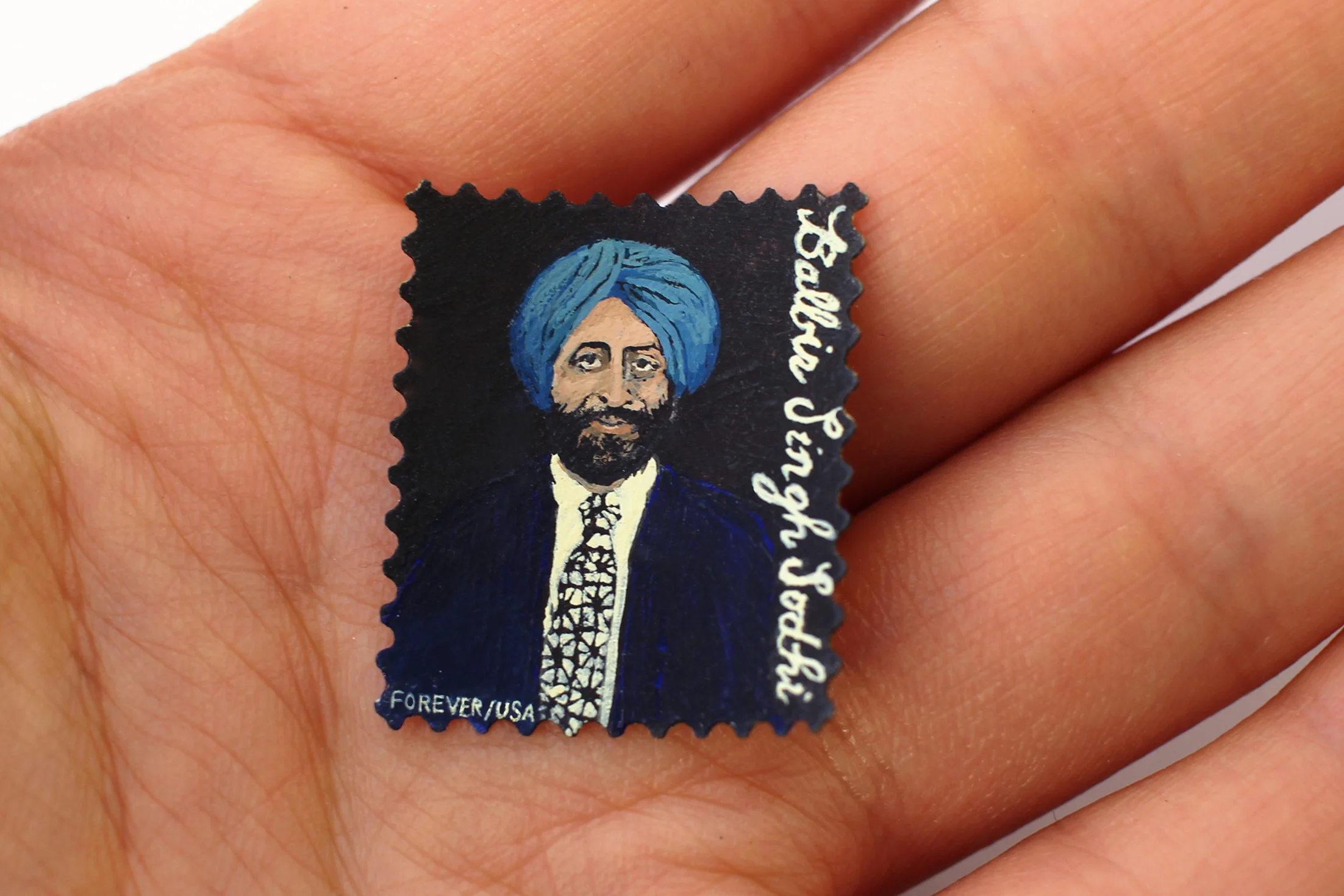Forever (Balbir Singh Sodhi). Gouache on paper. 3/4"x1". 2016.