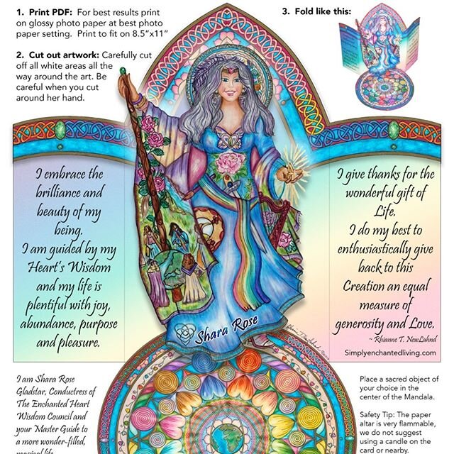 Receive this powerful downloadable Altar Card that can help you focus your energy for greater well being, love, joy beauty, prosperity and Enchantment. Go to my website at simplyenchantedliving.com and sign up to get this and other amazing gifts.