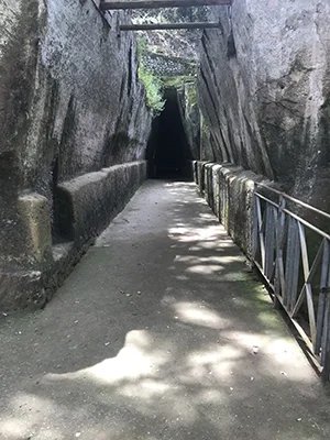 Entrance to the cave of the Sibyl of Cumae.
