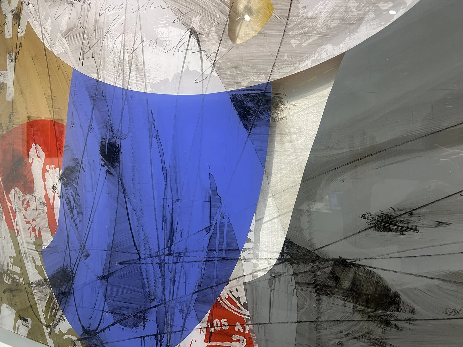  Detail image: 2.99, 2025, enamel on polycarbonate, 36 × 96 inches 