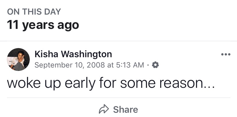 I literally typed this post and rolled back over I’m 2008. I am not naturally a morning person.