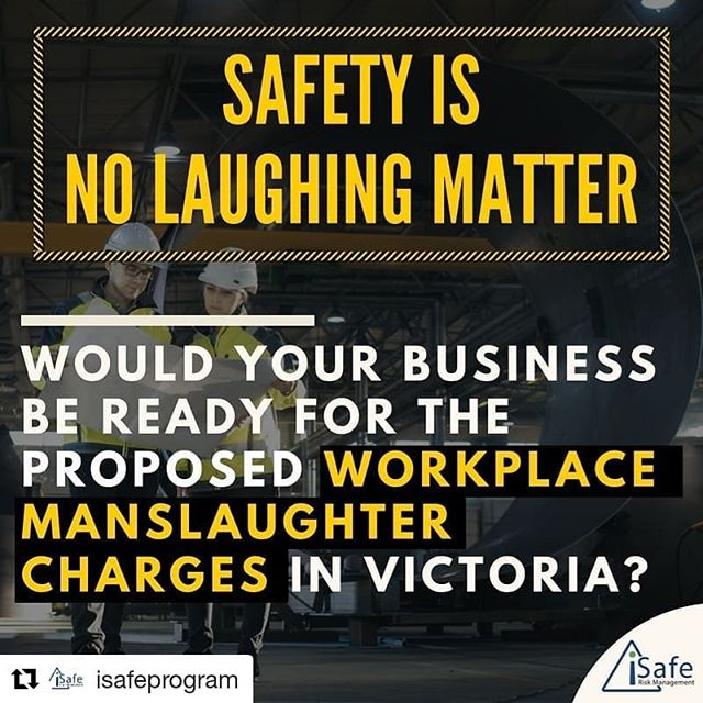 LATEST NEWS FROM OUR SAFETY PROGRAM - ISAFE: 
Victoria may be joining QLD with new Workplace Manslaughter Laws having been recently proposed by the Labour Government. Employers whose negligence leads to death would be facing up to 20 years in jail an