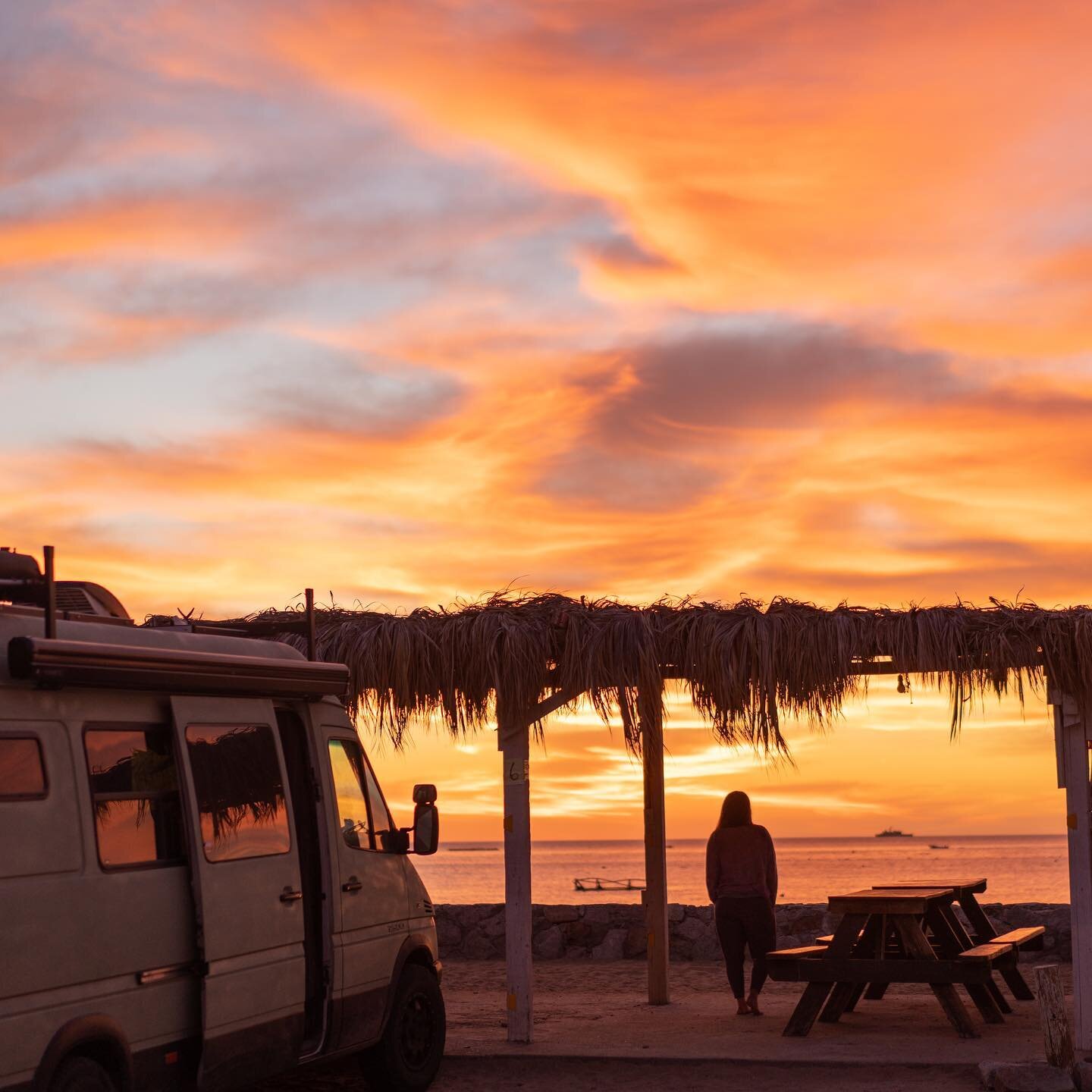 This was our last sunrise in Baja right before driving up north and crossing the border. 👌🏻
Our van is what makes our trips possible and comfortable now. But there are plenty of other travelers we met in Baja that just pitch a tent or sleep in the 