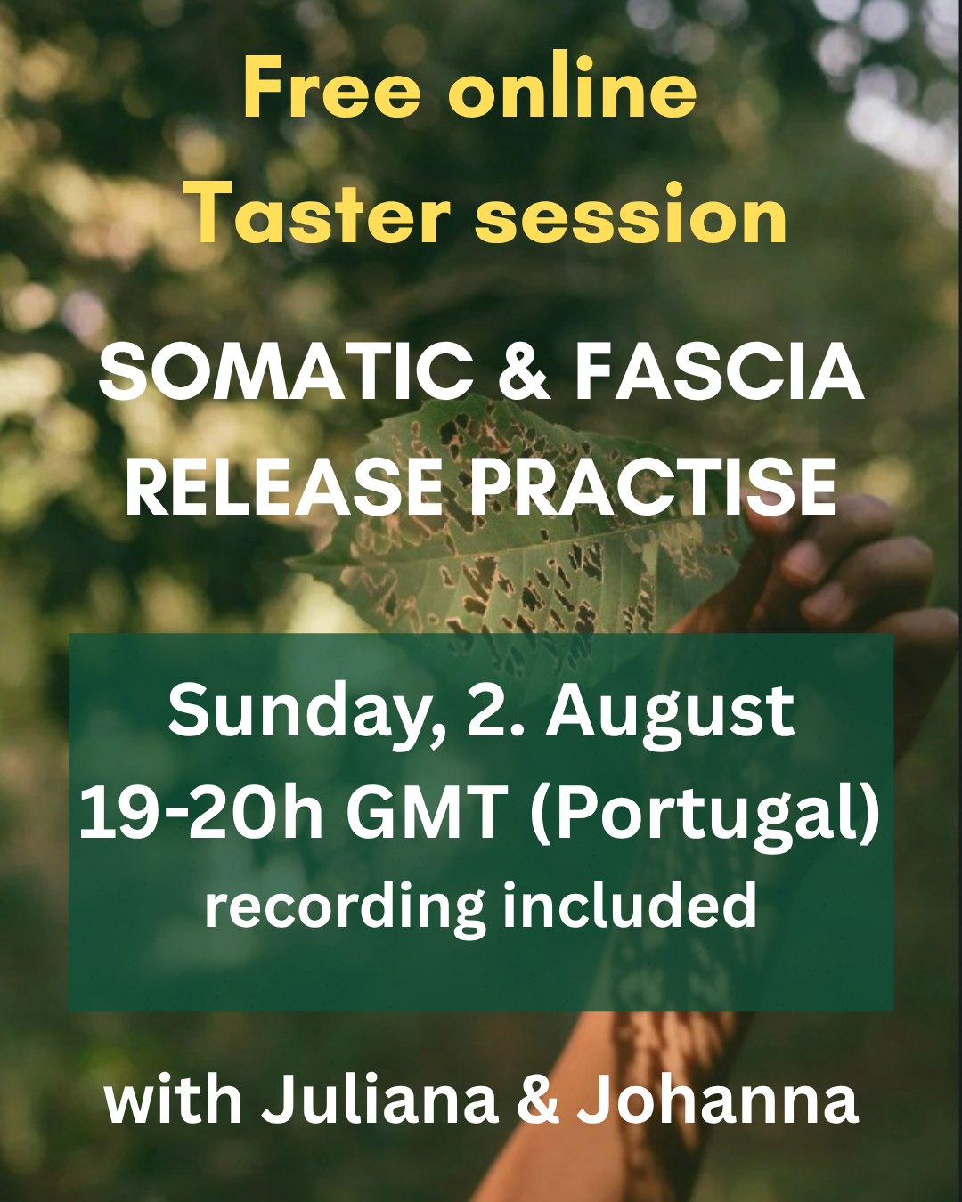 Free online Somatic practise and Fascia release online