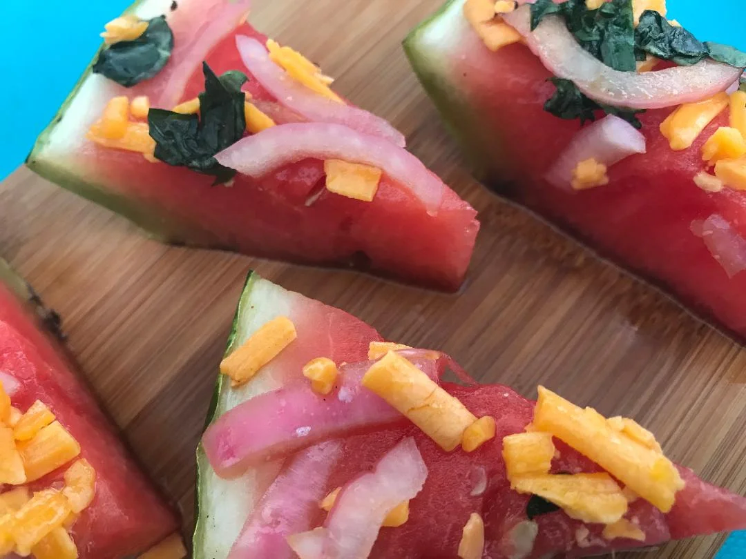 BBQ Watermelon Pizza - one of Ben's favourite vegan recipes.