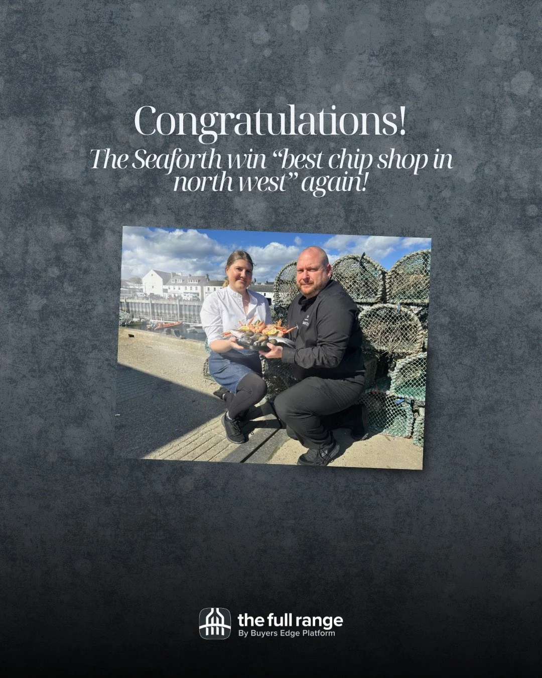 Huge congratulations to @theseaforth  on being named Best Chip Shop in the North West for the third year in a row. A fantastic achievement.

#TheFullRange #TheSeaforth #BestChippy #NorthWest #HospitalityScotland
