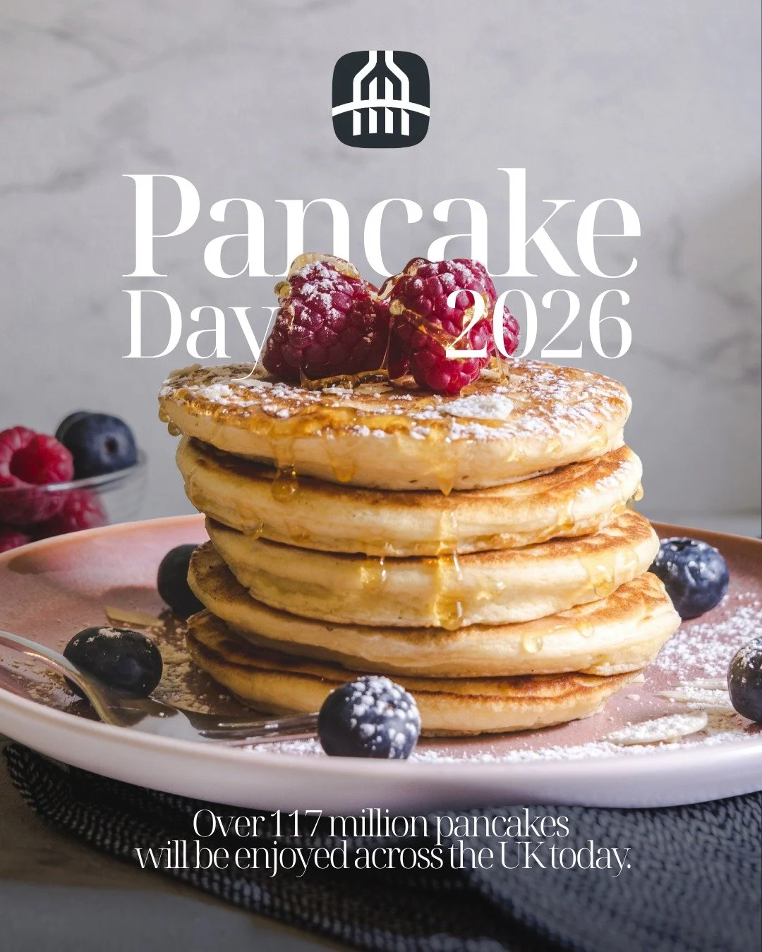 Pancake Day 2026.

Today, an estimated 117 million pancakes will be served across the UK. On Shrove Tuesday, almost 13 million kilograms (nearly 13,000 tonnes) of plain flour are used to make them, making it one of the busiest food days in the hospit