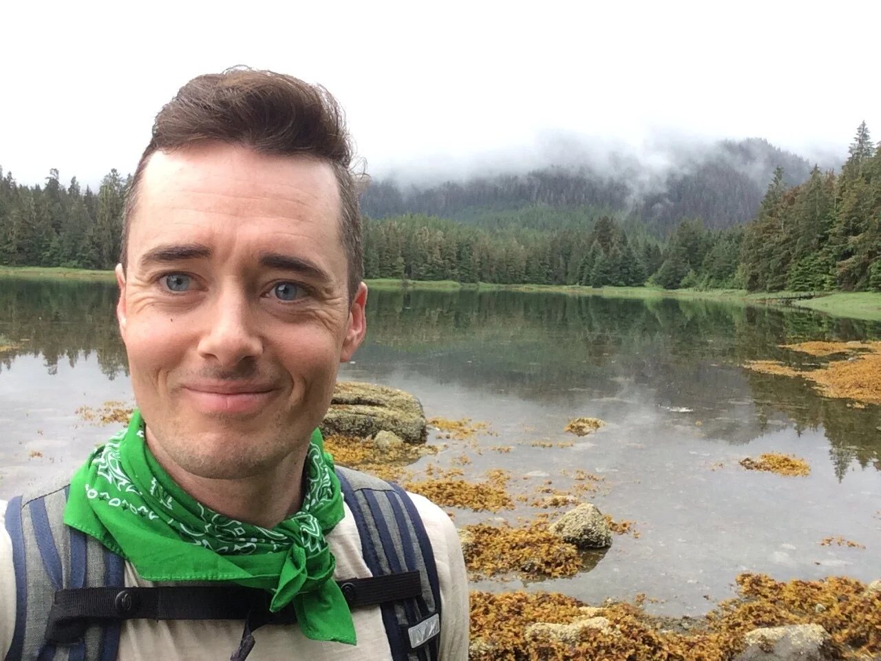  Hiking near the cabin I grew up in on Etolin Island, Alaska. 