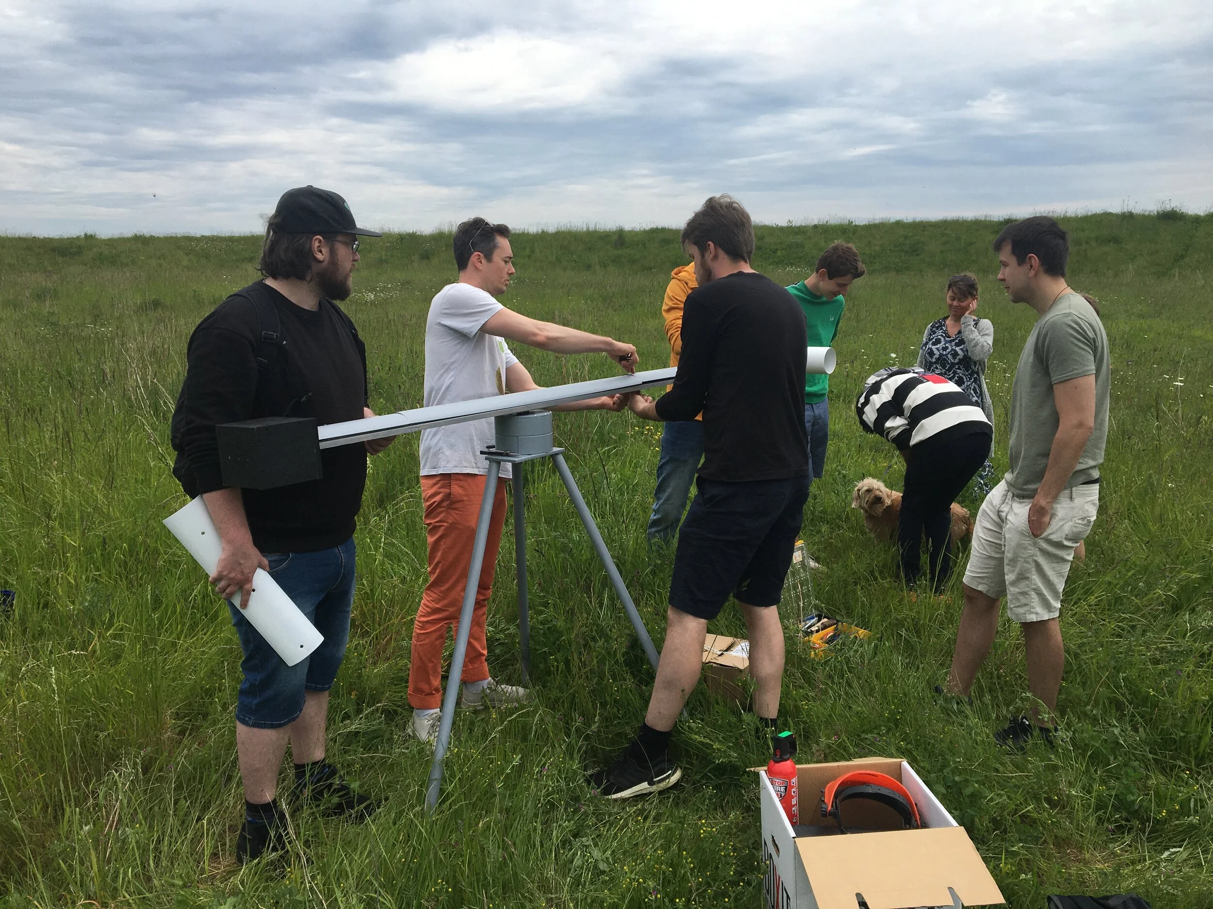  Setting up the sculpture for its only performance.  Image credit: Alexander Sokolovs. 
