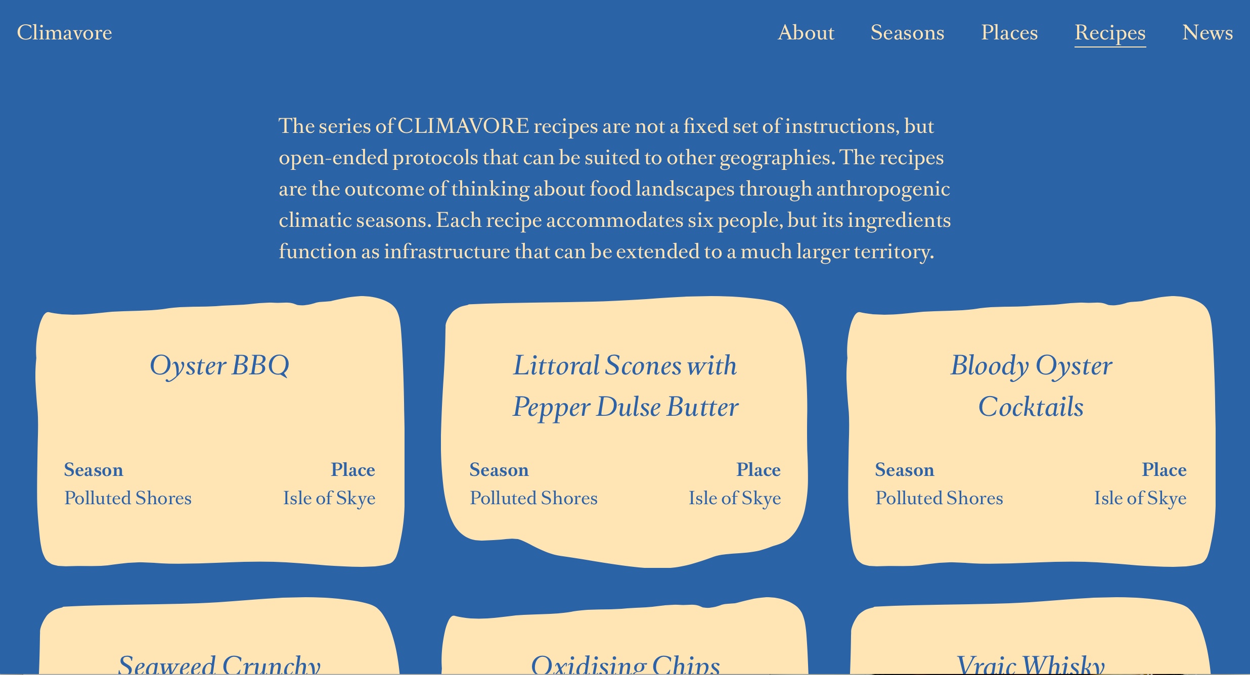 Climavore, ‘Recipes,’ accessed on September 27, 2018, https://climavore.org/recipe/ .