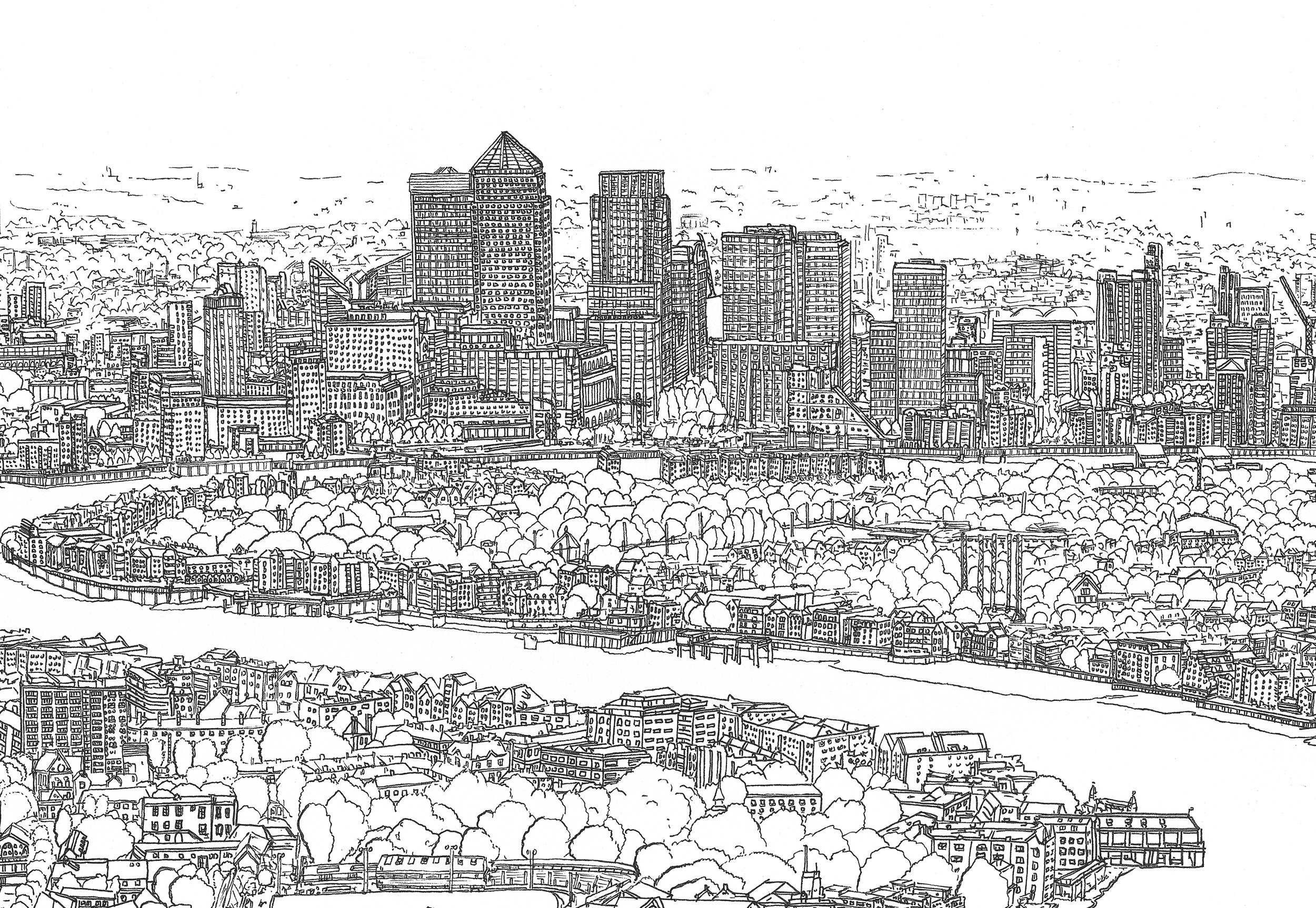 London Panorama Drawing - the view from the Shard on Behance