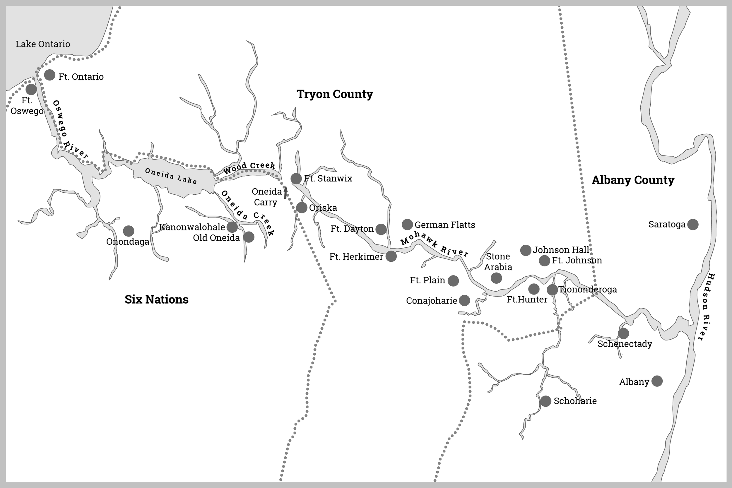 A Map of The Tory Locations
