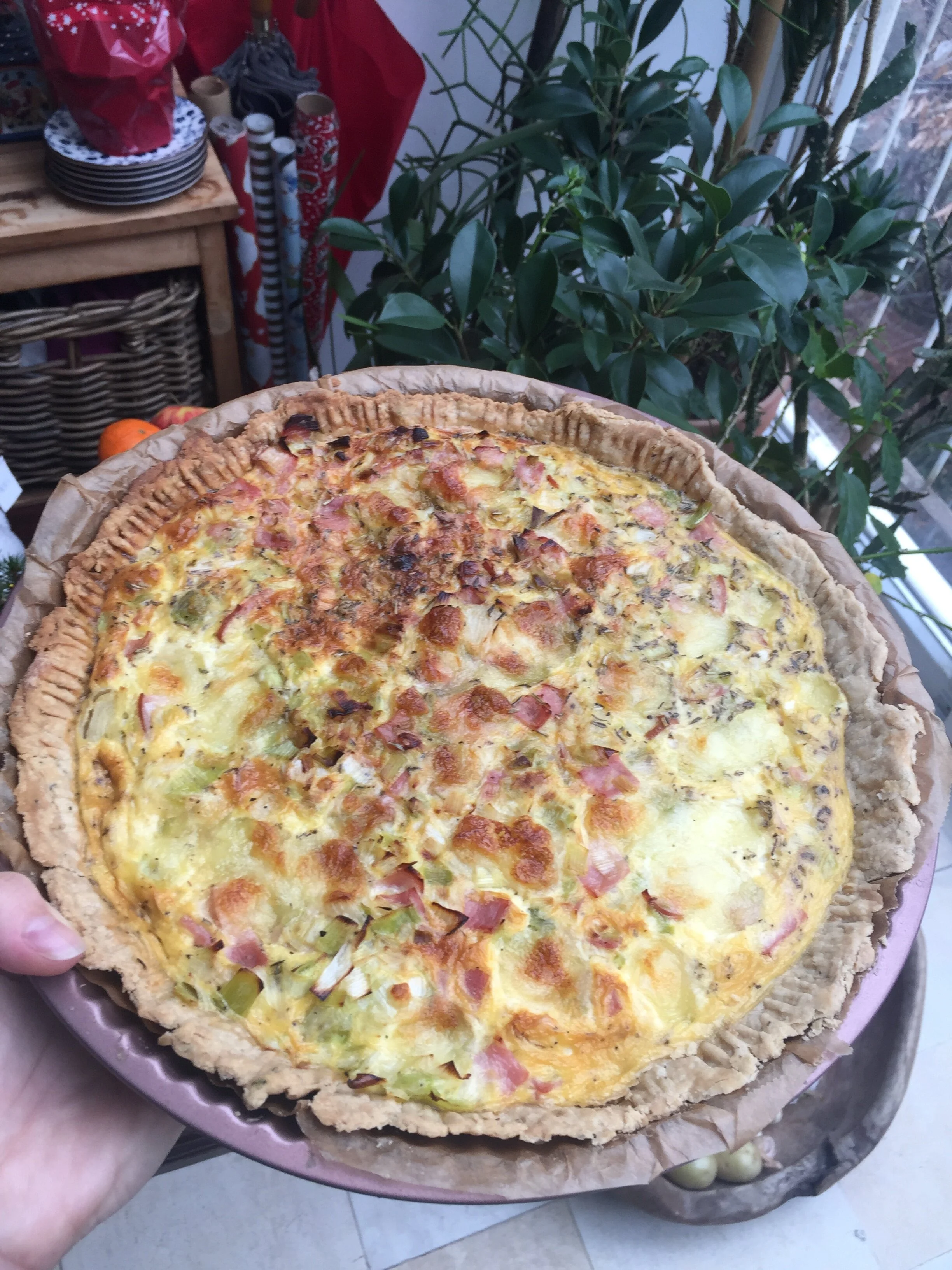 Френски киш с праз и моцарела