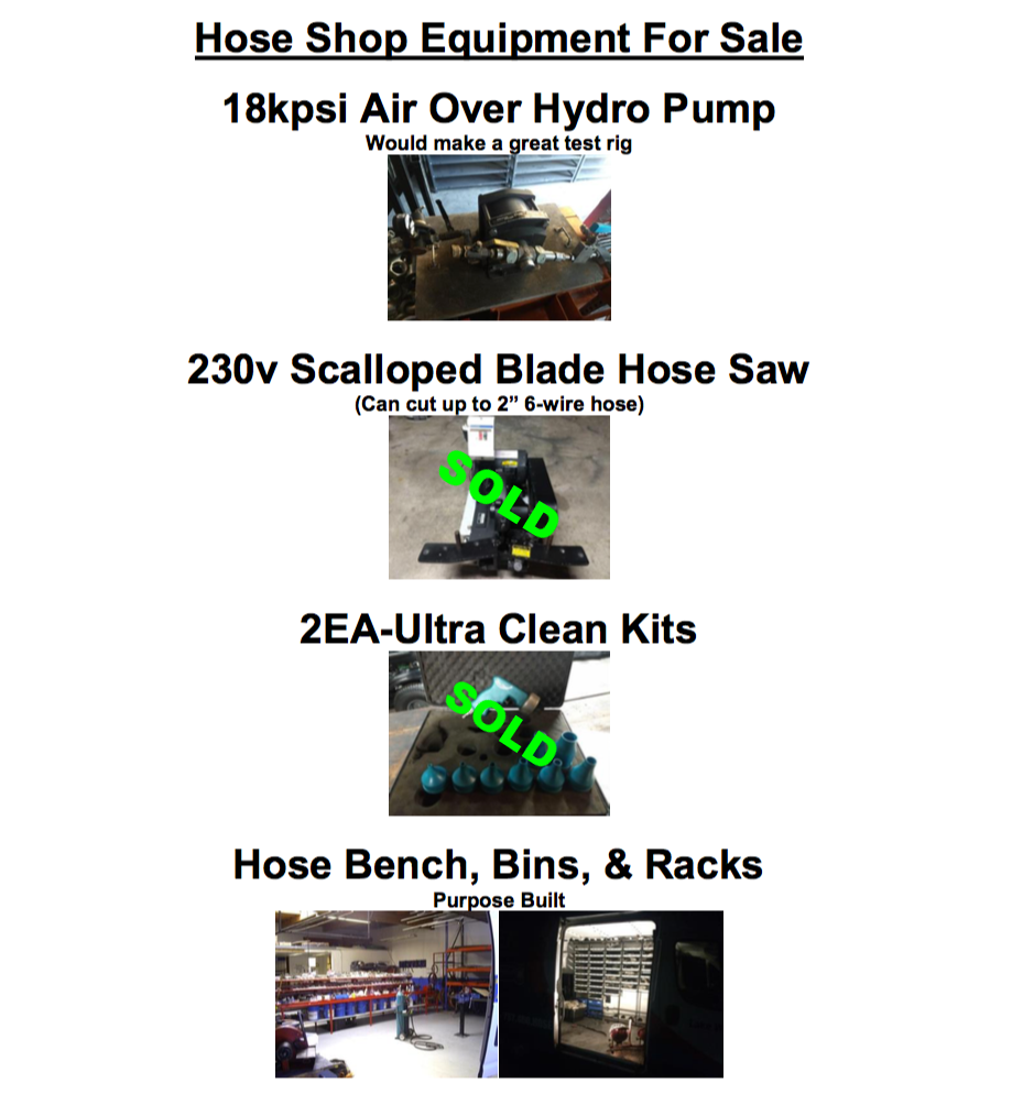 Hose Shop Equipment For Sale