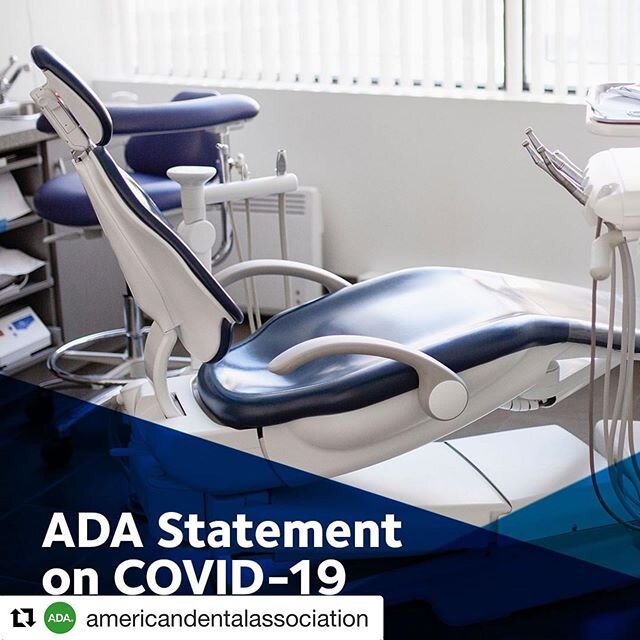 #Repost @americandentalassociation with @get_repost
・・・
The American Dental Association (ADA) recognizes the unprecedented and extraordinary circumstances dentists and all health care professionals face related to growing concern about #COVID19. The 