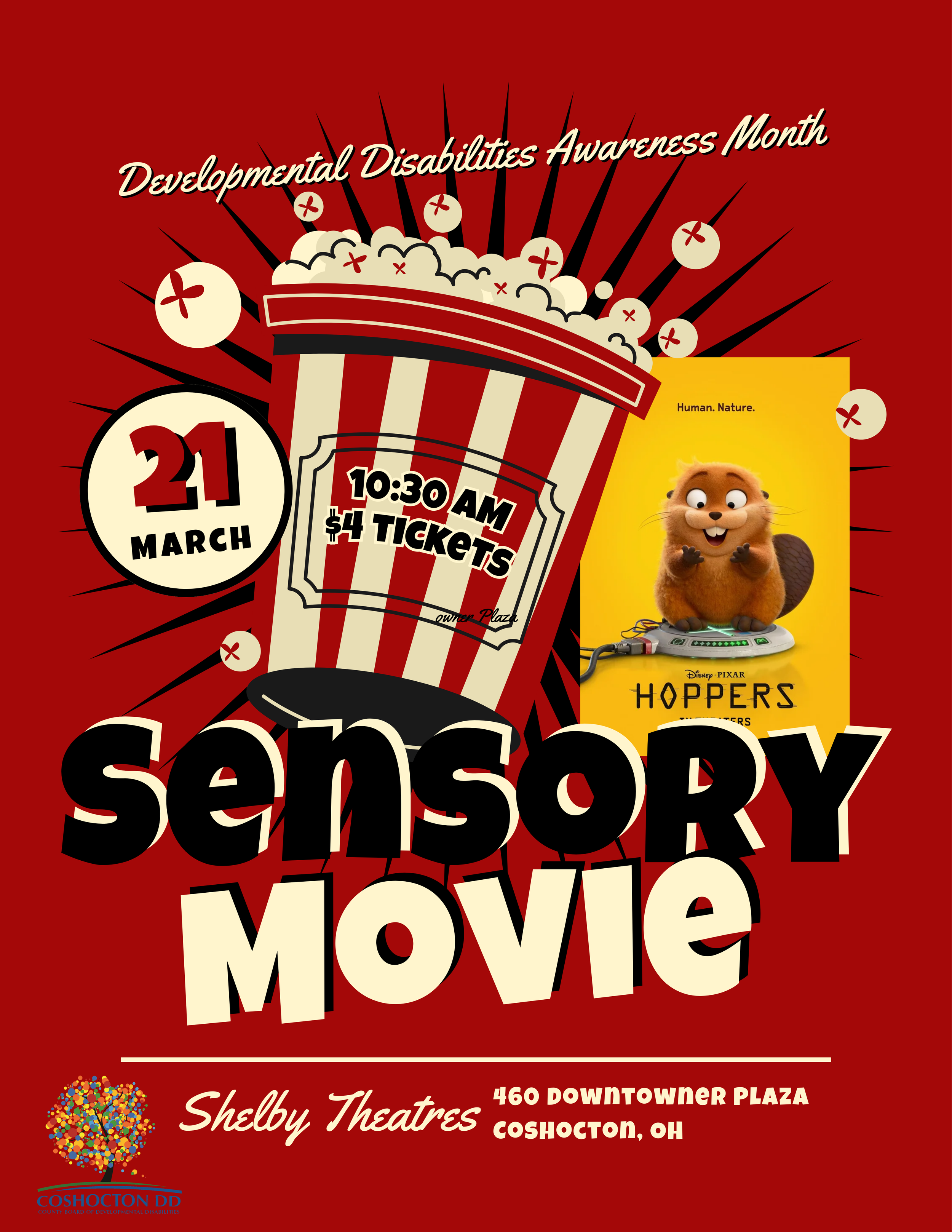 deep red sensory movie flyer - all info in body of event