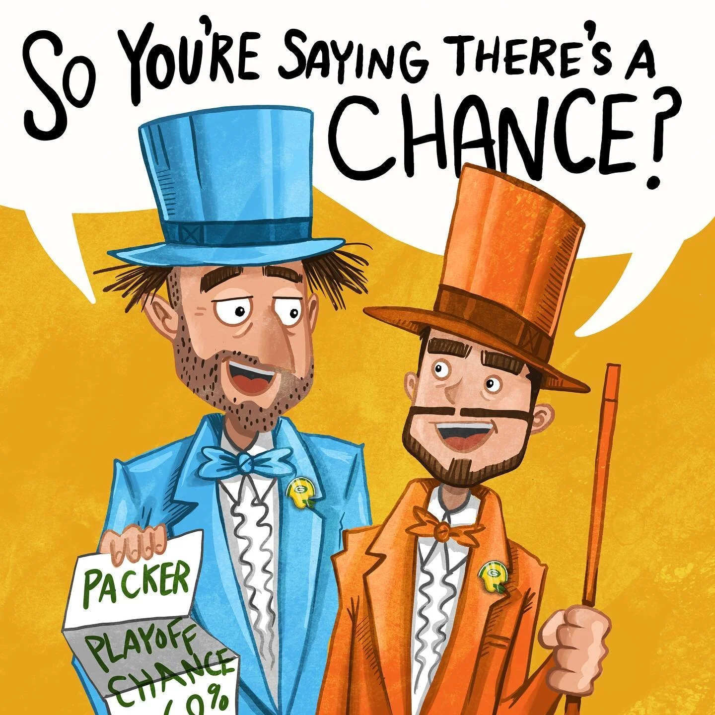 What are the odds of a playoff spot like you and a team with only a handful of wins like ours ending up together? Not zero? At this point, we&rsquo;ll take those  odds!

#sayintheresachance #samsonite #notdeadyet #gasman #FrenchTicklerTime #packers #