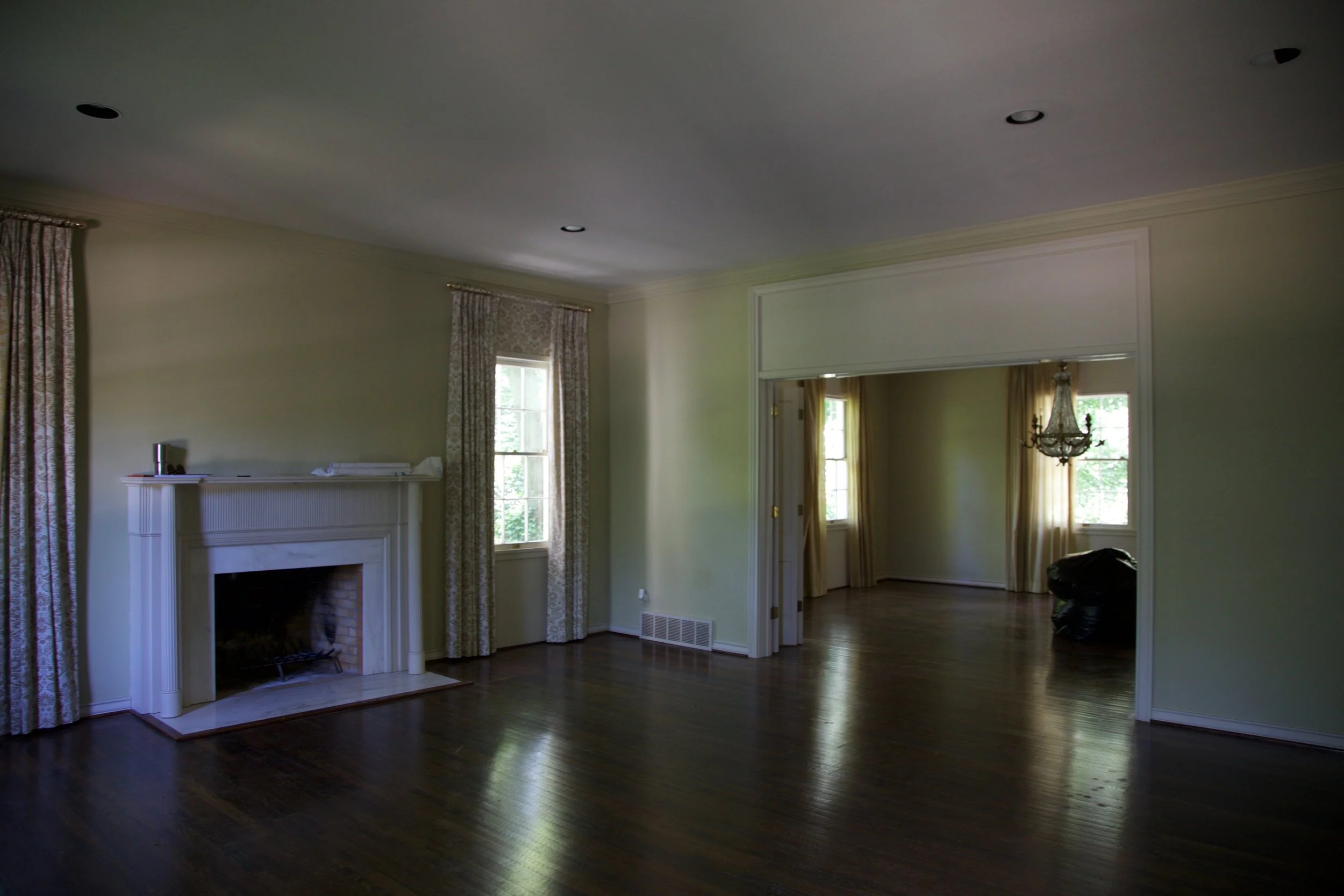 Formal living and dining room behind it.