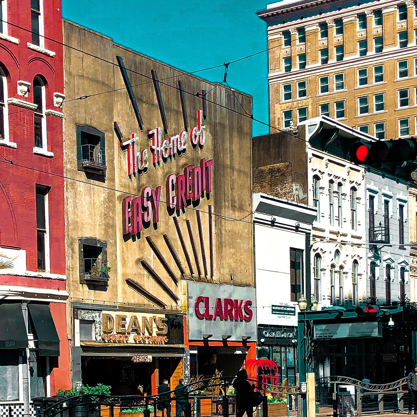 Dean’s (the bar) borrowed its name from the previous tenant, Dean’s Credit Clothing (the credit-based department store) which opened in 1938. Originally built in 1893 and opened as The Kaim (a haberdashery), it was the first building to use a steel
