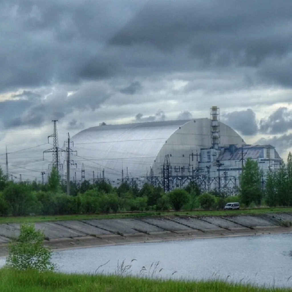 Chernobyl today with the New Safe Confinement sarcophagus overtop of reactor four. This New Safe Confinement shelter is meant as a confinement plan for the next hundred years.