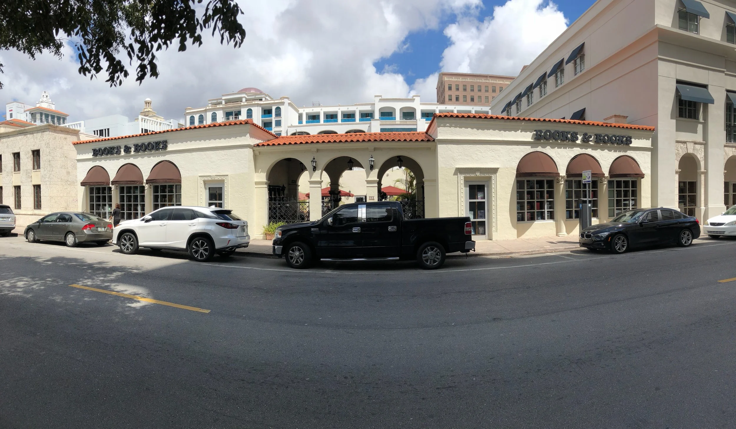 The pano shot I took outside Books & Books!