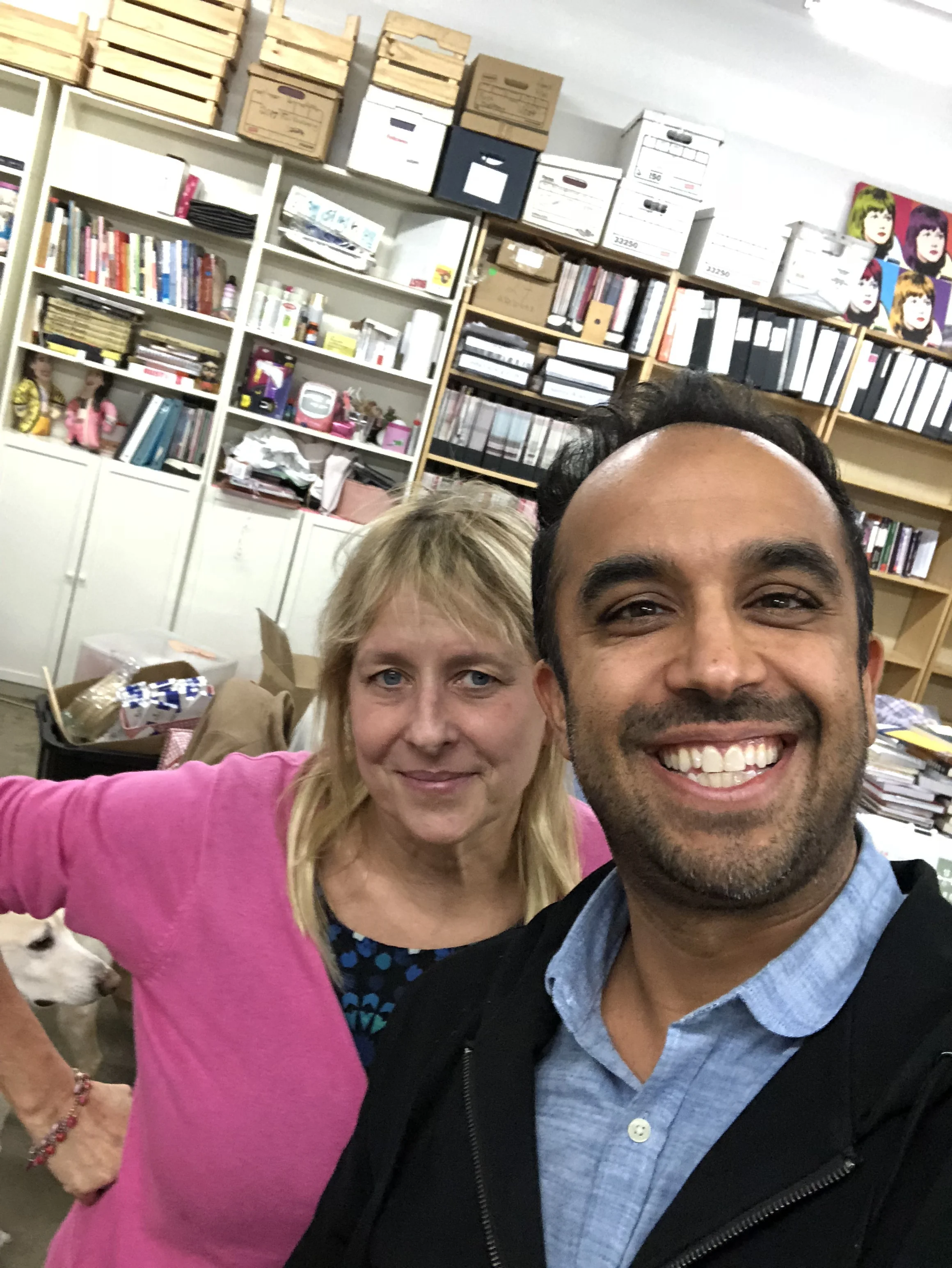Me and Debbie in the BUST offices… she plucked her three books off the shelf behind us before we began!