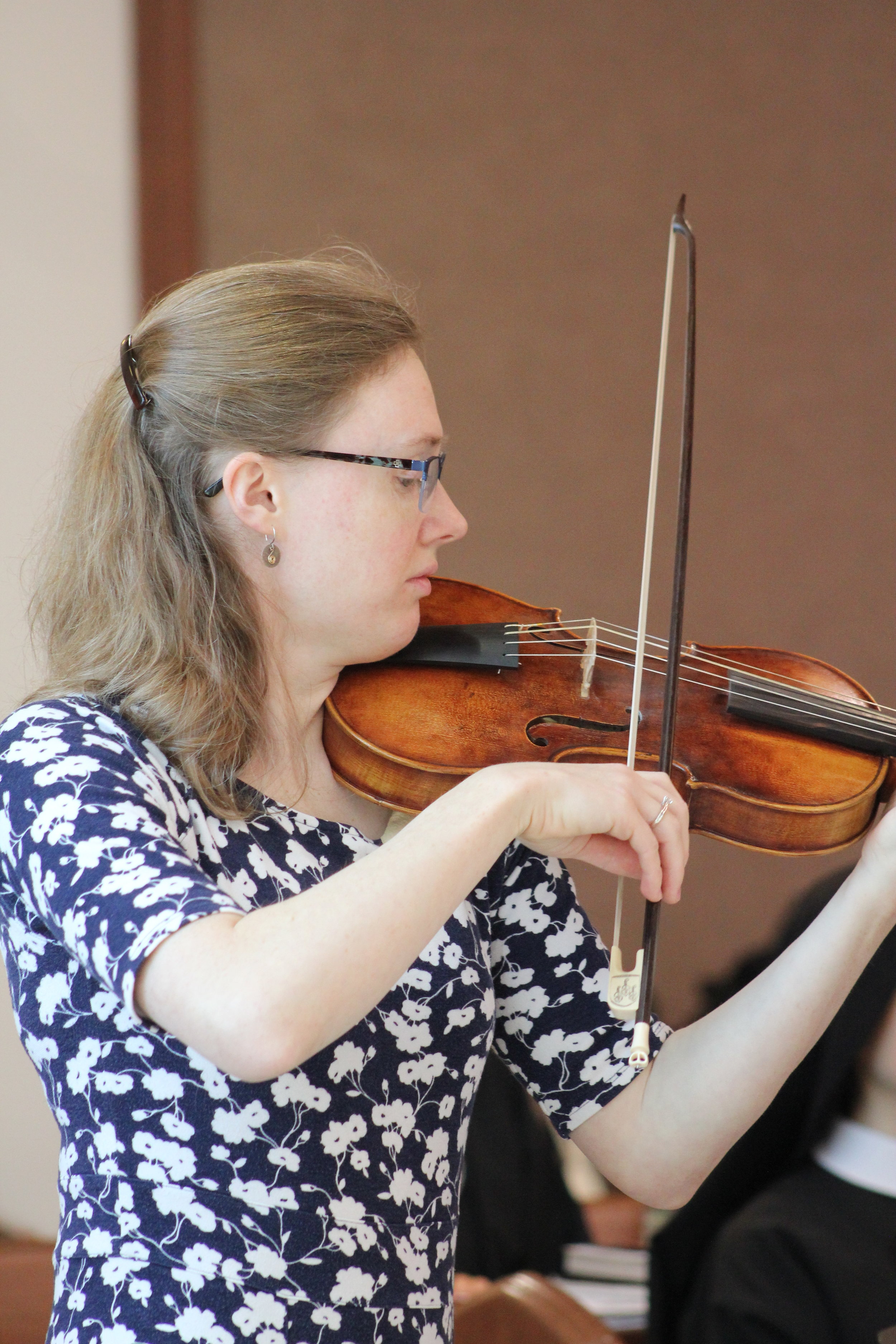  Christine Wilkinson Beckman (St. Olaf College classmate of Sr. Cecilia Maria) treated us to beautiful Baroque violin preludes. 