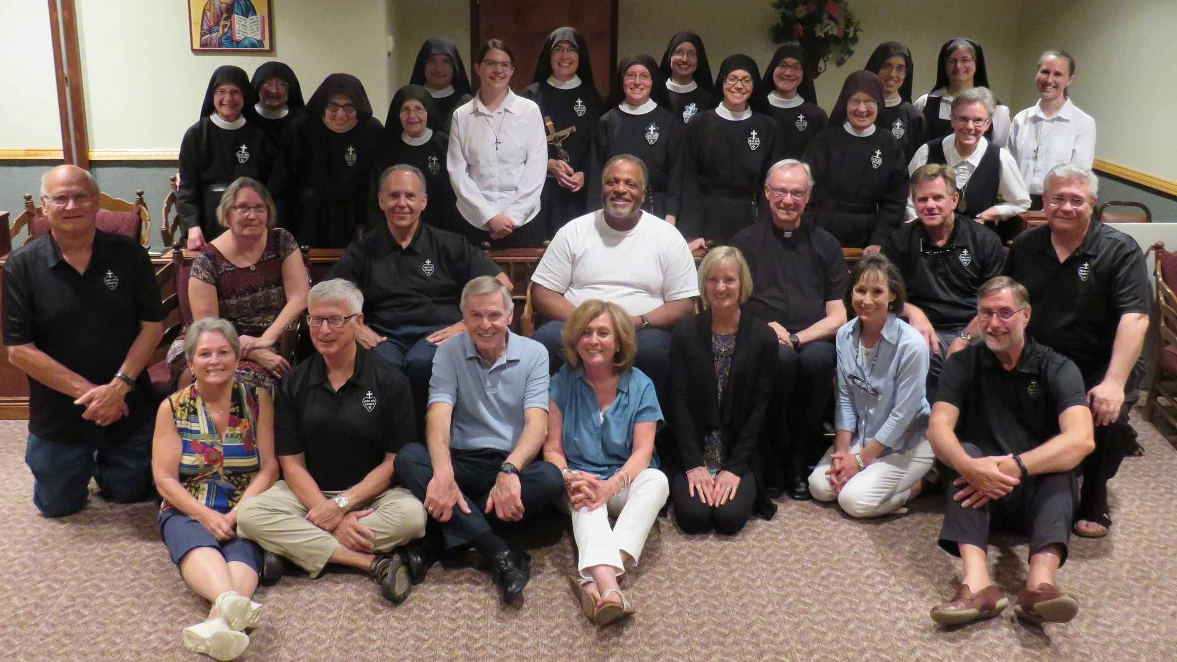 Community of St. Joseph Monastery with the Holy Name Retreat Center Board of Directors in the parlor.