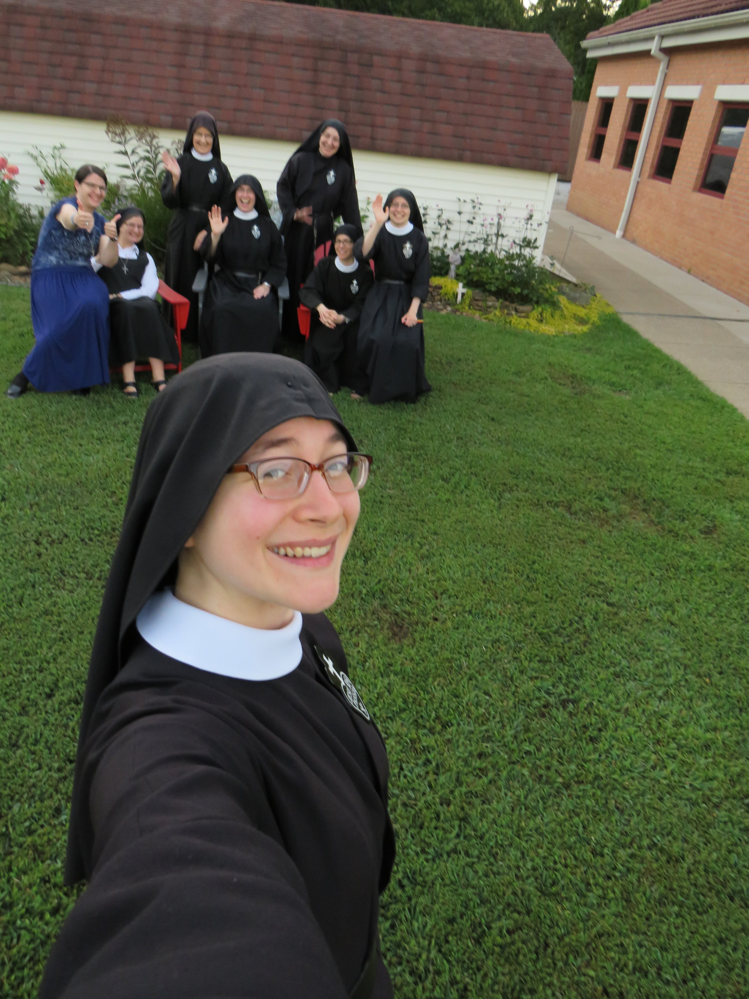  And, in an obediently snapped “selfie”, a rare glimpse of the Camera Nun! 